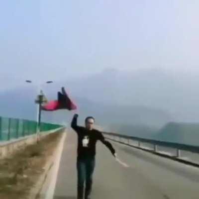 Tossing off your jacket during a strong gust of wind