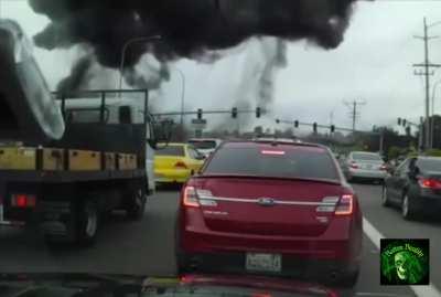 Plane crash on dashcam