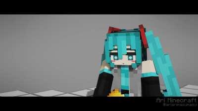 Miku eats a lemon and dies but in minecraft, something I started animating just 3 days ago lol
