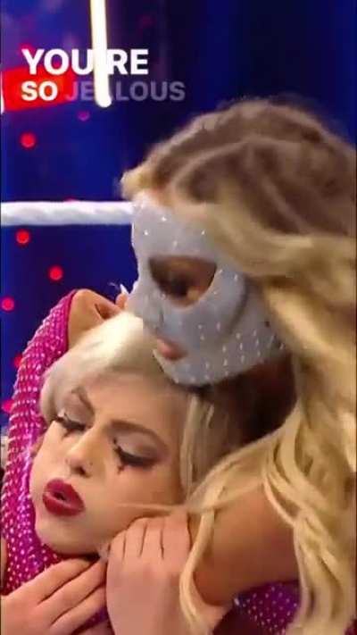 Aww poor Liv looking so pathetic as Carmella chokes her out and taunts her