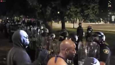 Kenosha protesters yell 