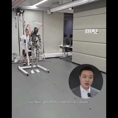 XPENG IRON has a human like spine design allowing hip twist motions; it can be trained just in 2 hours with large model framework instead of weeks with RL