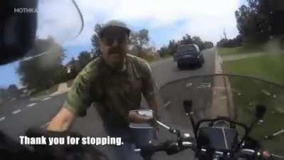 Two People Handling a Potentially Deadly Near Miss in the Most Civilized Way