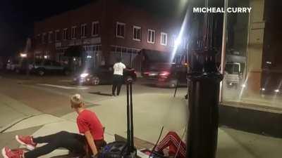 Pretends to dance with him. What an asshole.