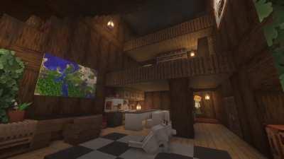 I built a modern house on a snowy mountain