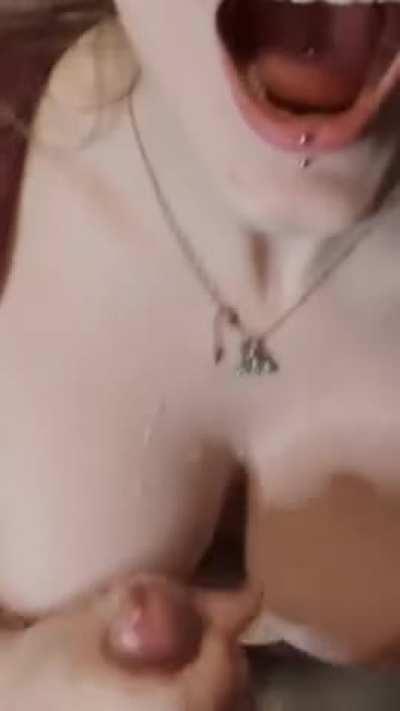 i rubbed his load all over my boobs