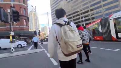 Firetruck driver fails to give way to light rail tram (Sydney)