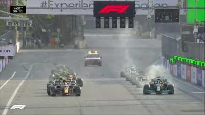 Mark Webber does a pitch perfect Tom & Jerry scream as Hamilton Locks up in the Channel 4 coverage