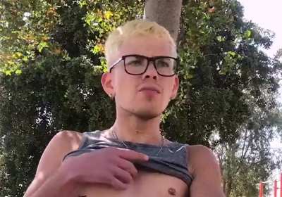 he risks getting caught - being seen with his hands on his cock and his cum on his face