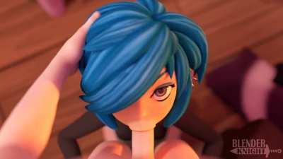 Marie Blowjob Facial Cumshot (Blenderknight) [Ed, Edd n Eddy - The Kanker Sisters]