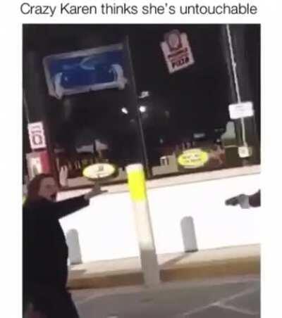 Karen tries to attack cop