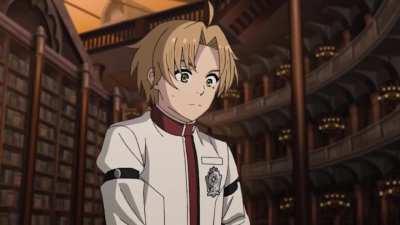 Rudeus can't start the chainsaw...