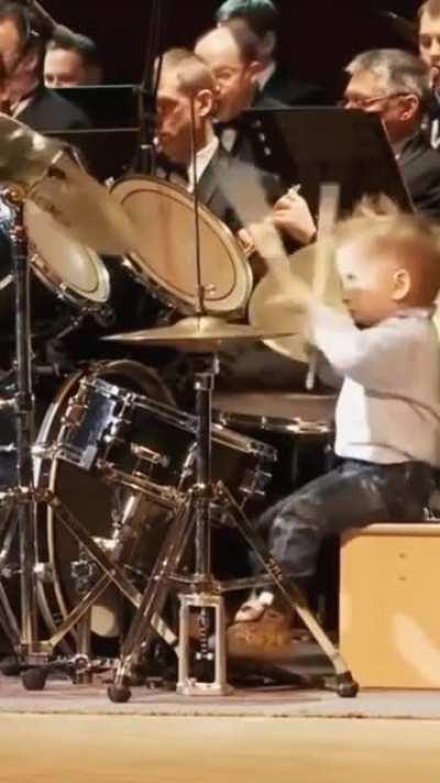 Lyonya Shilovsky - Child Drumming Prodigy plays for an orchestra at age of 3 years. Heres the longer video if you want it -  