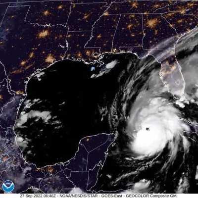 Hurricane Ian forming and passing through Cuba and Florida