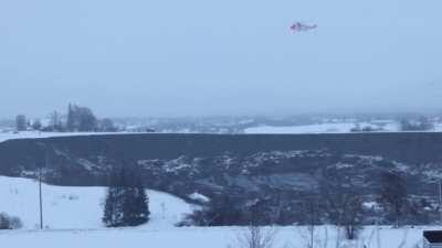 Landslide this morning in Gjerdrum, Norway. Some photos in the comments.