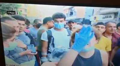 Important from Lebanon: Propaganda 101: never do live broadcast until the actors are ready! See how Al-Jadeed reporter standing with her friend and laughing, but moment the order to start came, the laughing stopped, interview begun & crying started! (