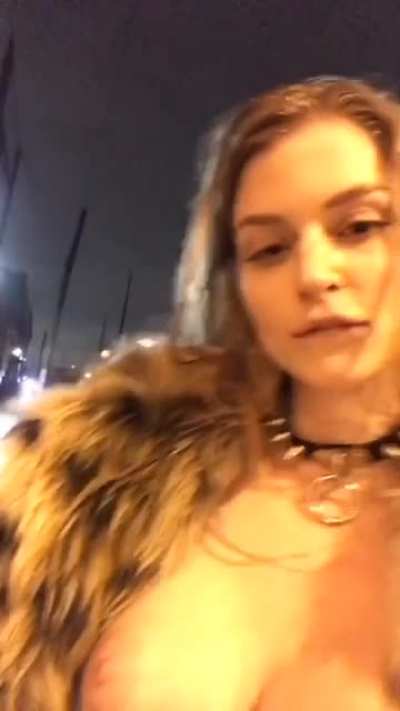 Hot Blonde Revealing in Public and Those Tits Are Wow