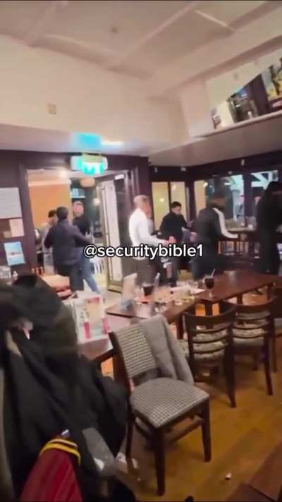 A fight broke out at a nearby Wetherspoons, leading to an employee being attacked. Security staff were observed having difficulty controlling the situation.