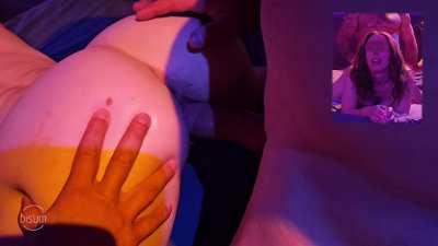 Hubby doing a wonderful job (as usual!) guiding our bull into me