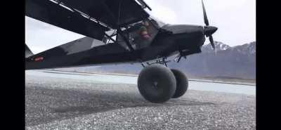 This plane takes off almost vertically