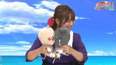 Symphogear VA's having fun with marketable plushies