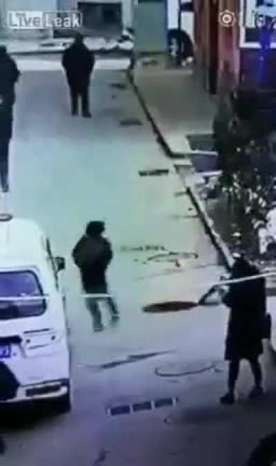 Putting firecrackers in the sewers.