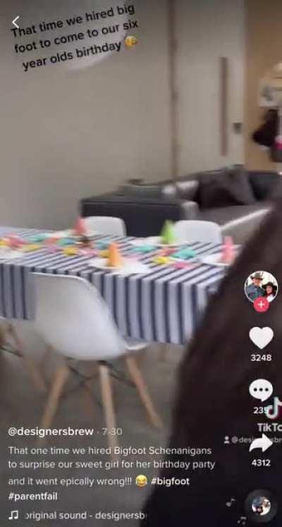 Hate it when the mythical Sasquatch ruins the birthday party...