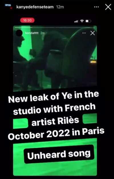 new video of ye in the studio playing new music featuring french artist rilès from oct 2022