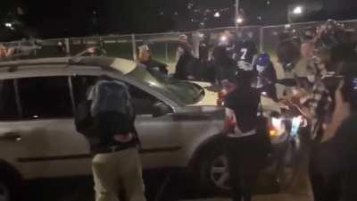 Rioters block & detain driver WCGC