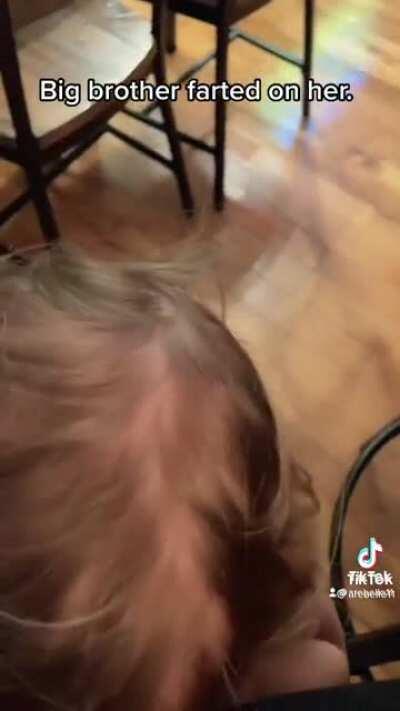 While I upset my sister