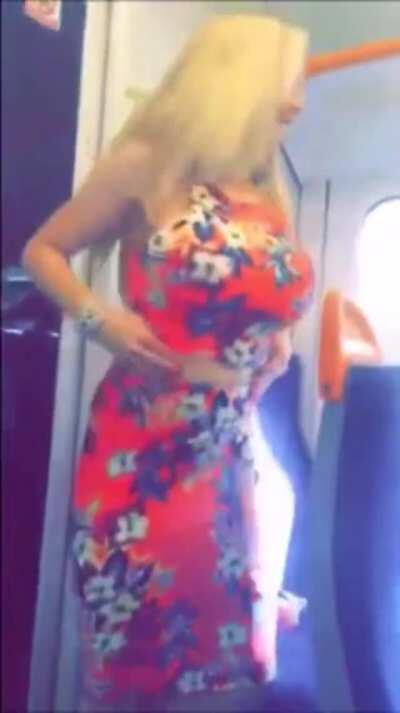 Girls messing around on a Train