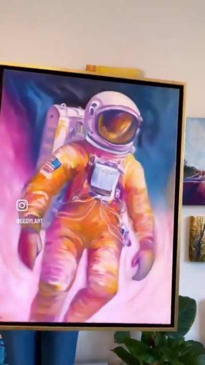 What if we have an orange-pinkish space suit for female astronaut