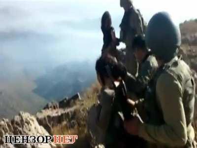 Kurdish soldiers being illegally executed by turkish forces