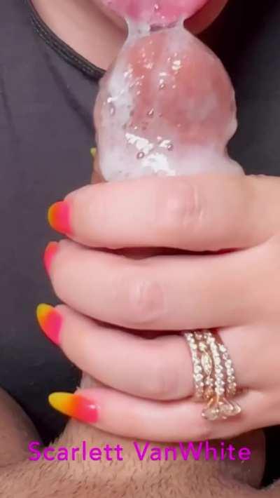 I normally prefer to swallow cum, but today I decided to let it run out of my mouth 🫦🤤 All my OnlyFans HOTWIFE, B/G, BJ, and 3SOME content is only $4.99. No PPV!! CUSTOMS available!