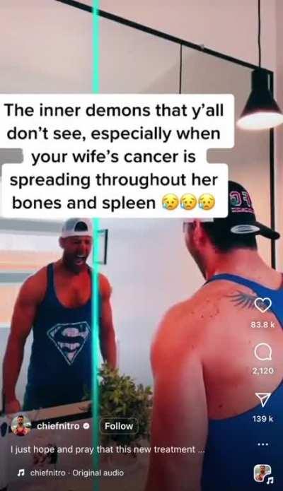 Seeking clout for his wife's illness 😬