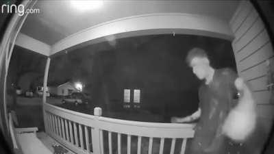 WCGW...Trying to bust down a door.