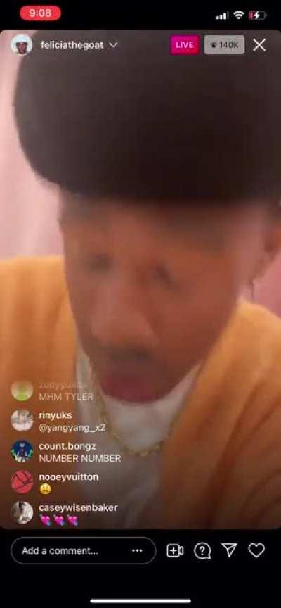 Tyler on his Instagram live right after album dropped