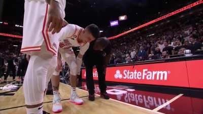 [Highlight] Jimmy Butler gets heavy contact while driving for the win but gets no call while Herro gets hurt on the play