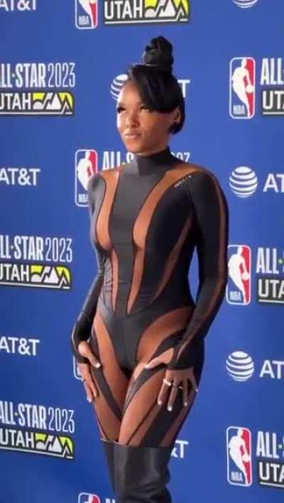 Sexy in a black outfit 