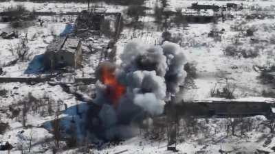 Russian tank hits a mine, cooks off, crewman says 