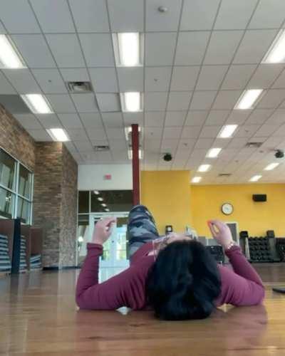 Stretching at the gym 10/30/21