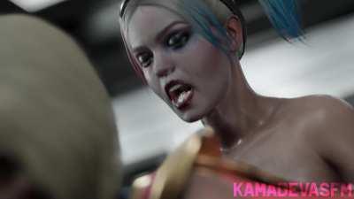 Supergirl doggystyle with futa Harley Quinn (KamadevaSFM) [DC Comics]