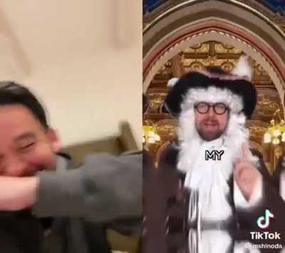 Mike Shinoda reacting to an epic cover of 