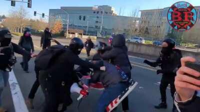 Antifa take a beating yesterday in Washington