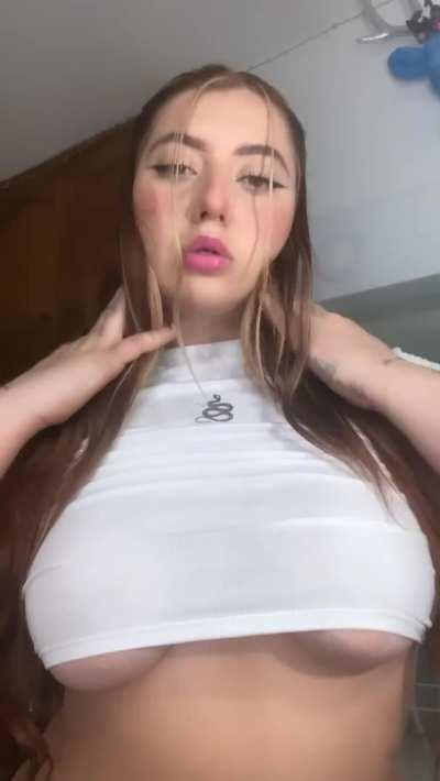 Suck on 'em while I ride your cock daddy