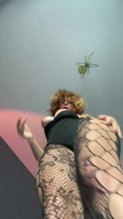 Lie down and just imagine me dancing in front of you and showing you my big boobs