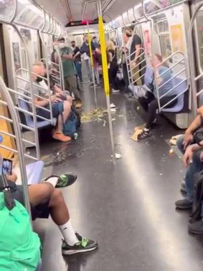 Karen plays stupid games on NYC subway and ______ .