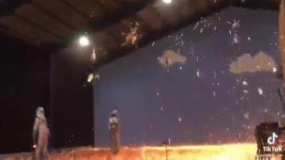 Just two dudes playing with molten iron.