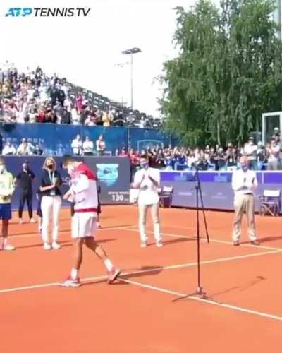 Novak after winning Belgrade 2! He knew it!