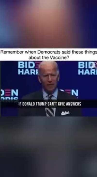 REMEMBER: when the Democrats said these things about COVID-19 VACCINE under president Donald Trump